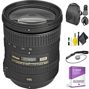 Nikon AF-S DX NIKKOR 18-200mm f/3.5-5.6G ED VR II Lens + Cleaning Kit Bundle