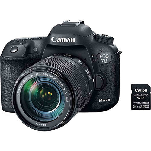 Canon EOS 7D Mark II DSLR Camera with 18-135mm f/3.5-5.6 IS USM Lens & W-E1 Wi-Fi Adapter (Intl Model) Deluxe Bundle