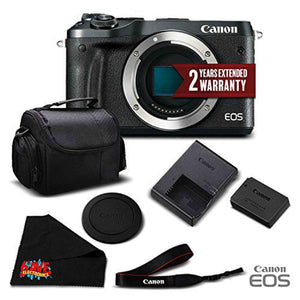 Canon EOS M6 Mirrorless Digital Camera Body Only, Black 1724C001- Essential Bundle - International Version Canon