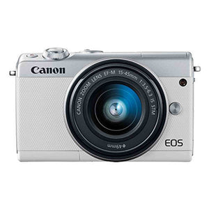 Canon EOS M100 Mirrorless Camera w/ 15-45mm Lens - Wi-Fi, Bluetooth, and NFC Enabled White - Used