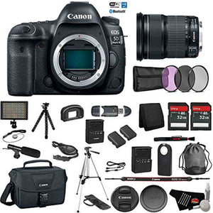 Canon EOS 5D Mark IV Full Frame DSLR Camera Body - Bundle with Canon EF 24-105mm f/3.5-5.6 is STM Lens + Microphone + Sc Canon