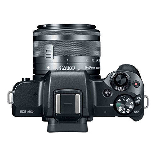Canon EOS M50 Mirrorless Camera Kit w/EF-M15-45mm (Black) USA Model (Kit Box)