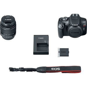 Canon EOS Rebel T7 DSLR Camera with 18-55mm Lens Starter Bundle + Includes: EOS Bag + Sandisk Ultra 64GB Card + Clean and Care Kit + More - Reconditioned Canon
