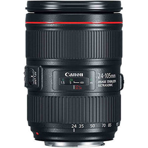 6Ave Canon EF 24-105mm f/4L IS II USM Lens 1380C002 White Box + 77mm 3 Piece Filter Kit + 128GB SDXC Class 10 Memory Card + SD Card USB Reader +