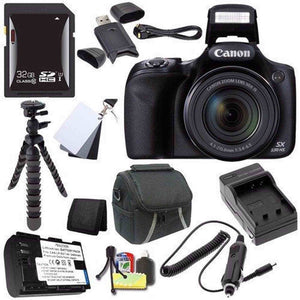 Canon PowerShot SX530 HS Digital Camera Black International Model + NB-6L Battery + External Charger + 32GB SDHC Car Canon