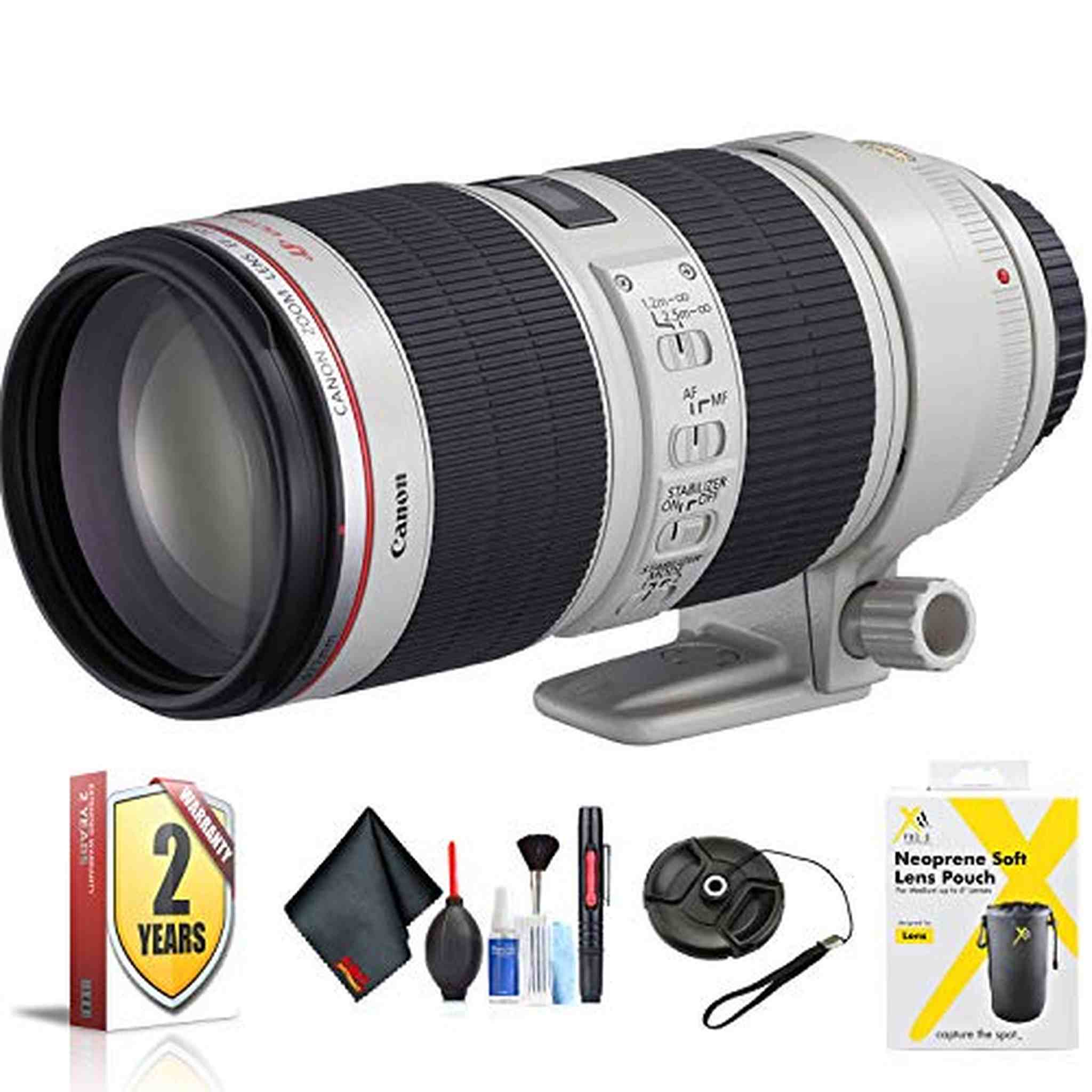 Canon EF 70-200mm f/4L is II USM Lens for Canon EF Mount + Accessories International Model with 2 Year Warranty Canon