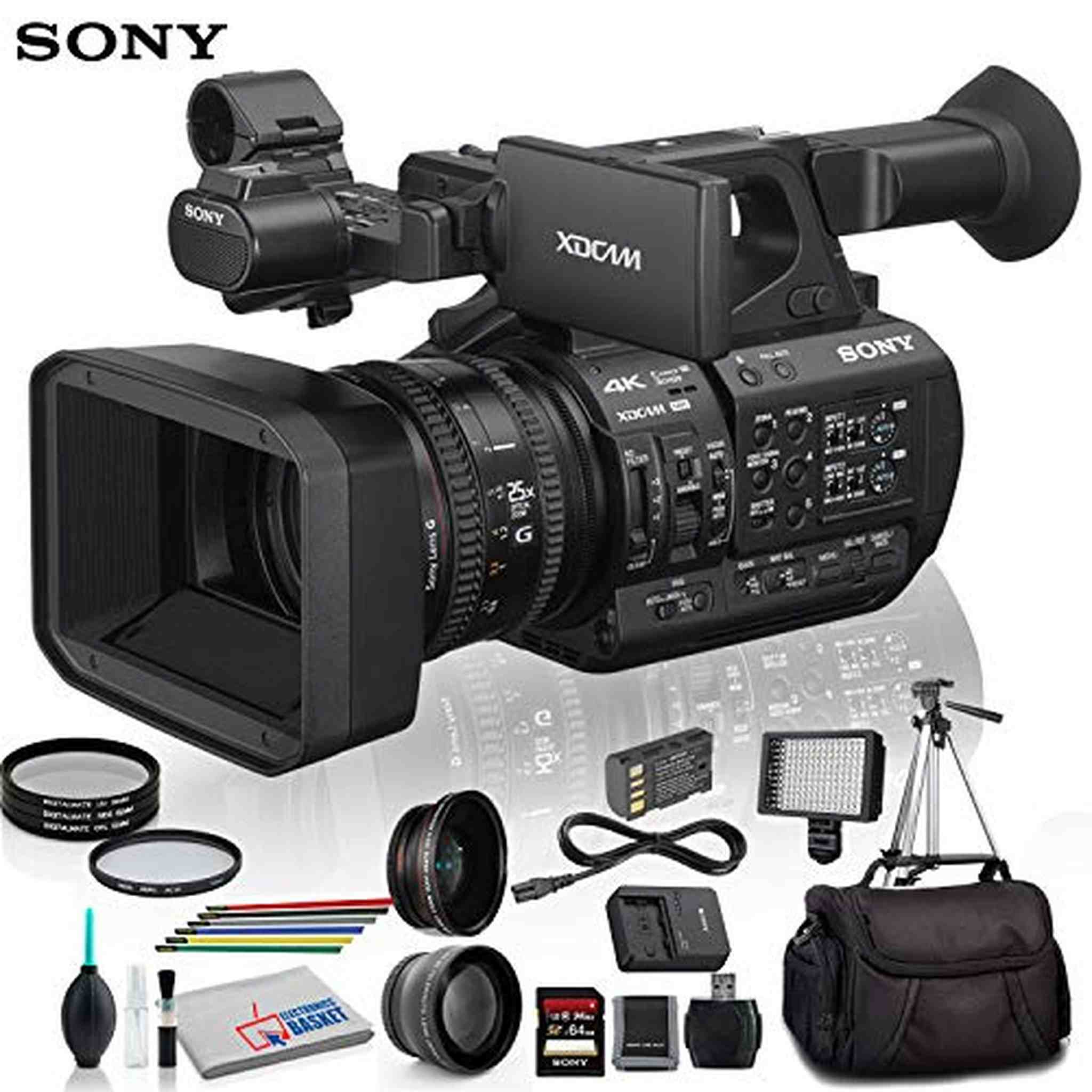 Sony PXW-Z190V 4K XDCAM Camcorder With Close Up Diopters, Tripod, LED Light, 64GB Memory Card and More Advanced Bundle Sony