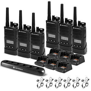 6 x Motorola RMU2080d On-Site 2-Way Radio with Display - 6 Pack With Mics Bundle