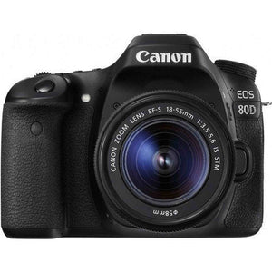 Canon EOS 80D DSLR Camera with 18-55mm Lens International Model 1263C005 - Starter Bundle - Reconditioned Canon