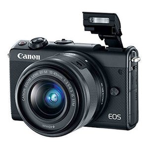 Canon EOS M100 Mirrorless Camera w/ 15-45mm Lens & 55-200mm Lens - Wi-Fi, Bluetooth, and NFC Enabled Black - Used
