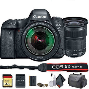Canon EOS 6D Mark II DSLR Camera with 24-105mm f/3.5-5.6 Lens International Model 1897C021 - Starter Bundle Canon