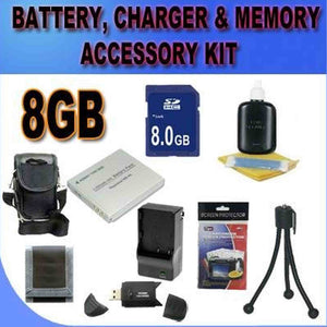 BigVALUEInc Accessory Saver Bundle Kit For Canon Powershot SD780IS, SD940IS, SD960IS, SD1100IS, SD1400IS Digital Cameras 8GB SDHC Card, Card Reader, Batteries + More!!!! Generic