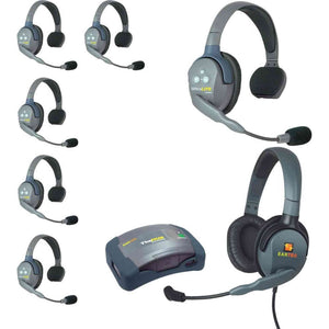Eartec HUB7SMXD UltraLITE 7-Person HUB Intercom System W/ Max 4G Double Headset Eartec