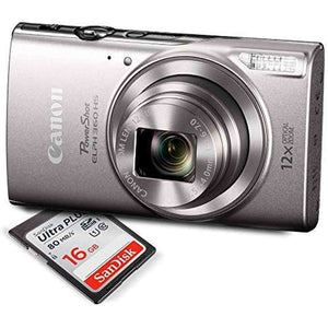 Canon PowerShot ELPH 360 HS Silver Digital Camera w/ 16 GB SD CARD - Used Canon