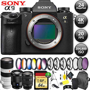 Sony Alpha a9 Mirrorless Digital Camera International Model + 256GB Memory + Sony 70-200mm + 24-105mm + 24-70mm 3 Lenses - Used Sony
