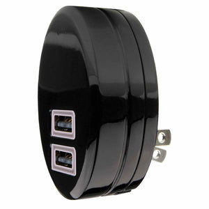 Qmadix USB Dual Travel Charger for High Powered Devices and Tablets - 2.1AMP Power - Travel Charger Black Qmadix