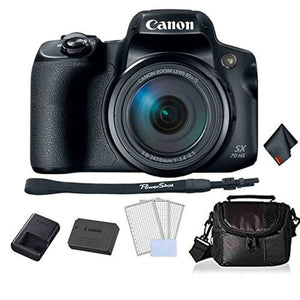 Canon PowerShot SX70 HS Digital Camera Bundle with Carrying Case + LCD Screen Protectors and More -International Version - Used Canon