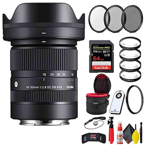 Sigma 18-50mm f/2.8 DC DN Contemporary Lens for Sony E + Accessories