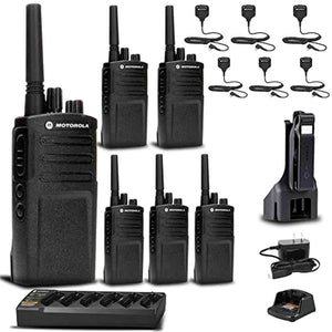 Motorola Charger + 6 x Motorola RMV2080 2Way Radio + HKLN4606 Speaker Mic + More Motorola Solutions