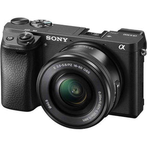Sony Alpha a6300 Mirrorless Camera with 16-50mm Lens Black ILCE6300L/B With Bag, Filters, 2x Extra Batteries, Rode Mic, LED Light, External HD Monitor, 2x 64GB Cards, , Plus Essential Accessories Sony