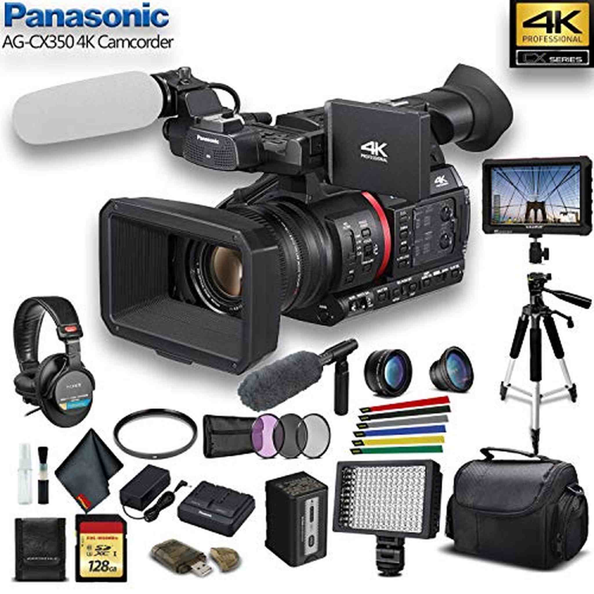 Panasonic 4K Camcorder W/ Padded Case - Advanced W/ Mic Bundle