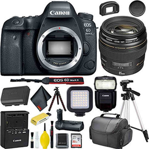 Canon EOS 6D Mark II DSLR Camera w/ 32GB Memory + Battery Grip + Flash Bundle Canon
