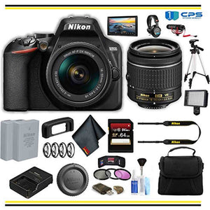 Nikon D3500 DSLR Camera with 18-55mm Lens 1590 Professional Bundle W/Bag, Extra Battery, LED Light, Mic, Filters, Tripod, Monitor and More Nikon