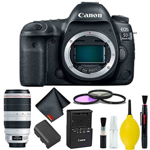 Canon EOS 5D Mark IV DSLR Camera Body Only 3 Piece Filter Kit International Model w/Canon EF 100-400mm f/4.5-5.6L is I