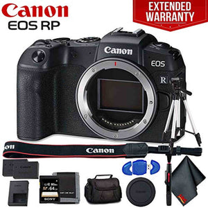 Canon EOS RP Mirrorless Digital Camera Body Only - Includes - Extra Battery Pack, Cleaning Kit, Memory Card Kit, Carry Canon