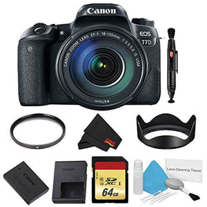 Canon EOS 77D DSLR Camera with 18-135mm Lens Bundle w/Memory Kit International Model Canon
