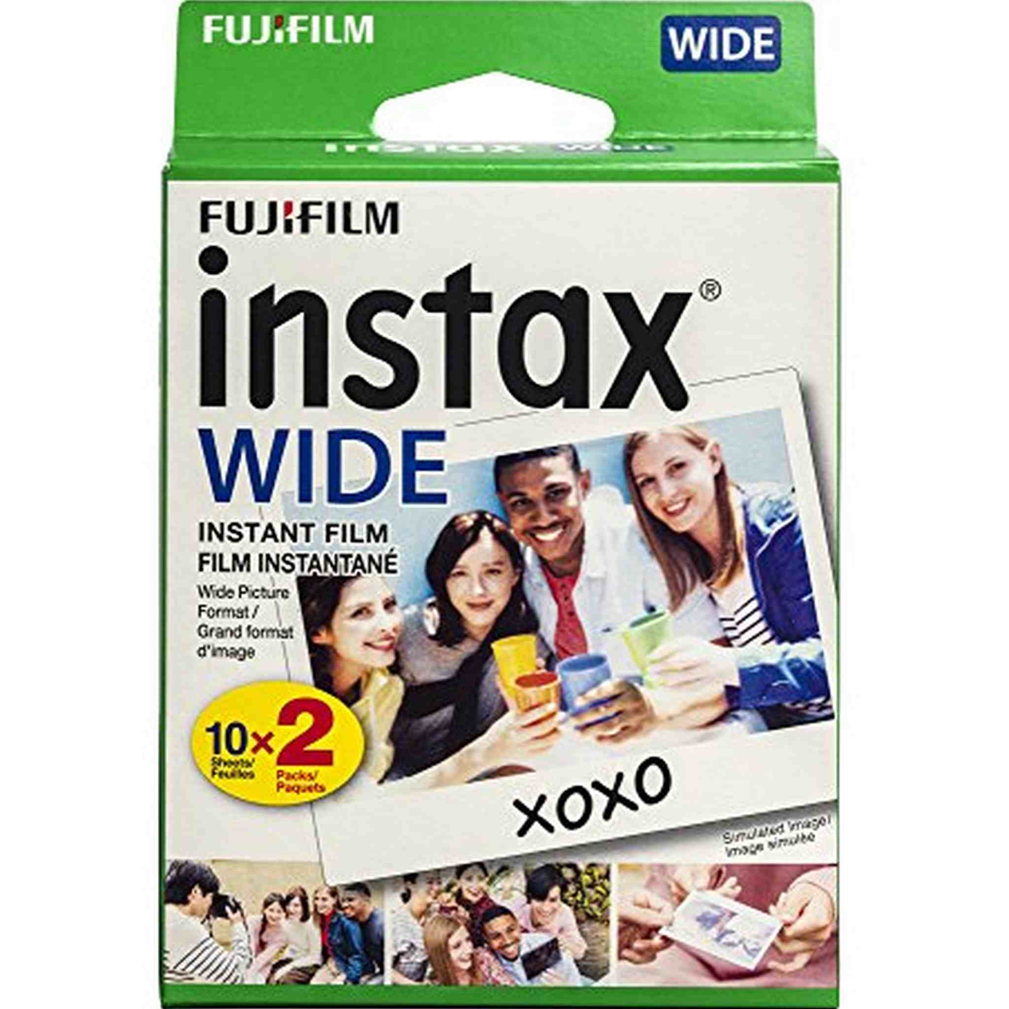 Fujifilm instax Wide Instant Film, 20 Exposures, White, New Packaging Fujifilm