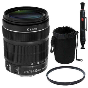 Canon EF-S 18-135mm f/3.5-5.6 is STM Lens + 67mm UV Filter + Lens Pen Cleaner + Deluxe Lens Pouch Bulk Packaging Saver Bun - Used Canon