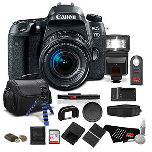 Canon EOS 77D DSLR Camera 18-55mm Zoom Lens 24.2 MP CMOS - Pro Bundle - International Version Canon