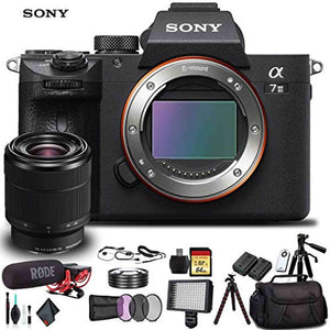 Sony Alpha a7 III Mirrorless Camera with 28-70mm Lens ILCE7M3K/B with Soft Bag, Additional Battery, Rode Mic, LED Light, - Used Sony