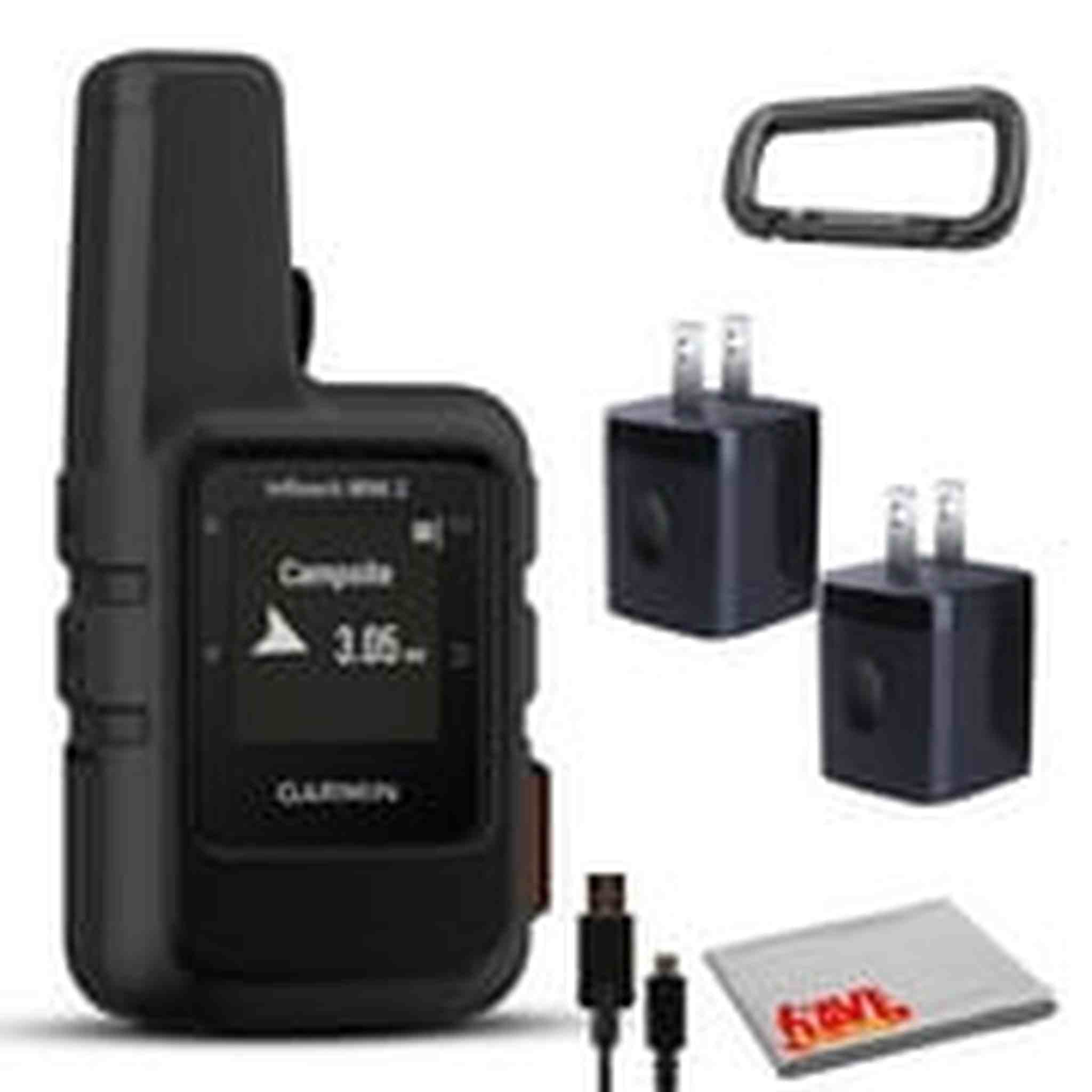 Garmin inReach Mini 2 Satellite Communicator Black with Battery Charger Bundle Garmin