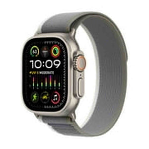 Apple Watch Ultra 2 GPS + Cellular 49mm Smartwatch with Rugged Titanium Case & Green/Grey Trail Loop S/M. Fitness Tracker, Precision GPS, Action Button, Extra-Long Battery Life, Carbon Neutral Apple