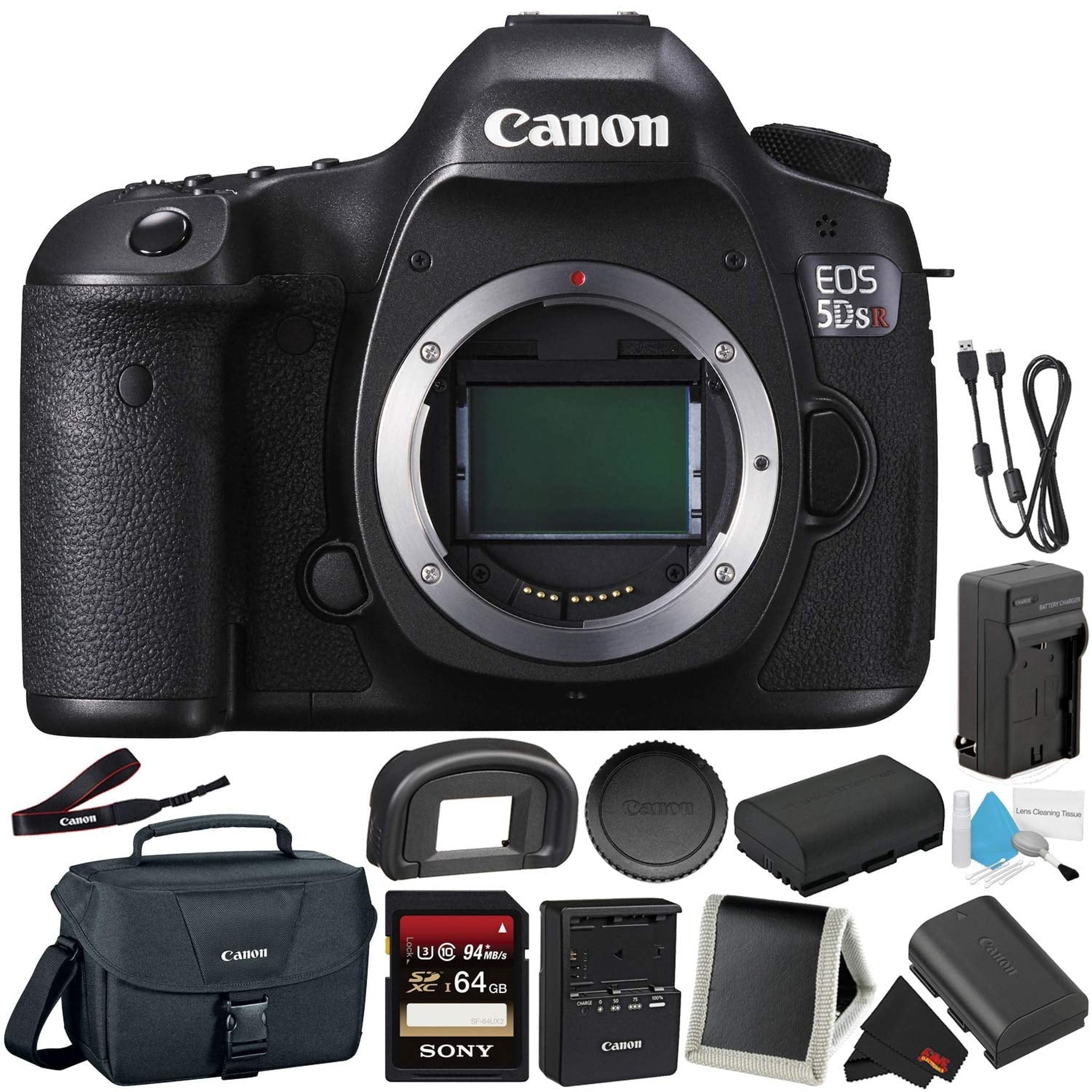 Canon EOS 5DS R Digital SLR Camera 0581C002 Body Only - Bundle with 32GB Memory Card + Spare Battery + More