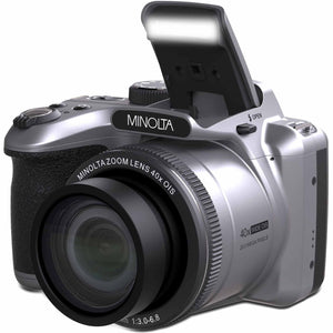 Minolta 20 Mega Pixels 40x Optical Zoom Digital Camera, 1080p FHD Video Bundle, Silver Minolta