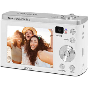 Minolta MNB5Z Digital Camera 56MP with 5x Optical Zoom in White Bundle Minolta