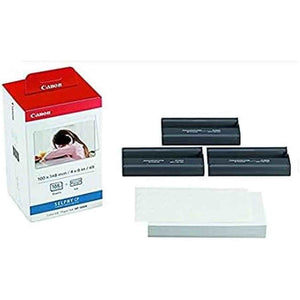 Canon KP-108IN 3 Color Ink Cassette and 108 Sheets 4 x 6 Paper Glossy for SELPHY CP1300, CP1200, CP910, CP900, CP760, CP770, CP780 CP800. Bonus: Quality Photo Microfiber Cloth Canon