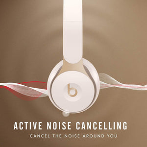 Beats Solo Pro Wireless Noise Cancelling On-Ear Headphones Ivory Bundle Beats
