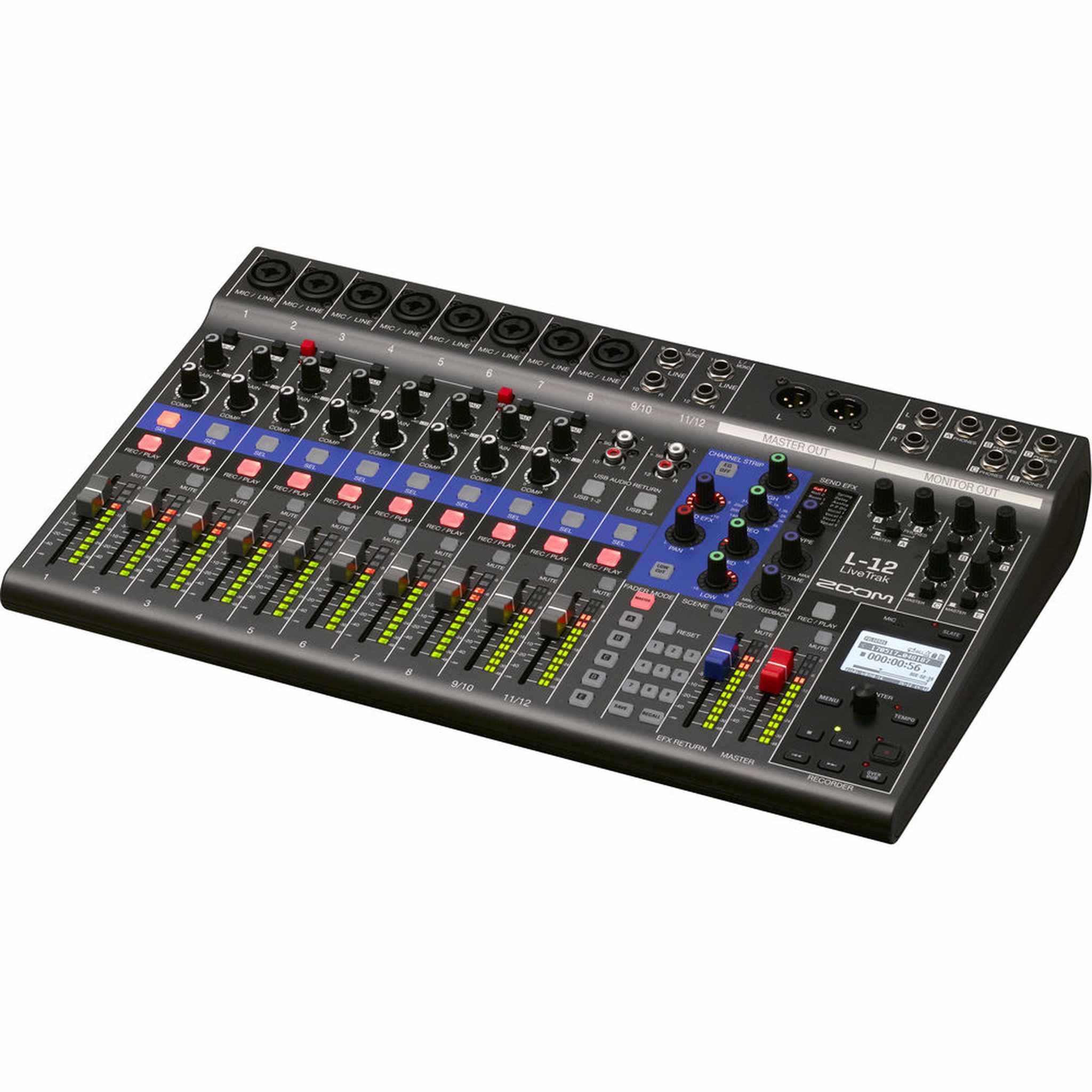 Zoom LiveTrak L-12 Digital Mixer & Multitrack Recorder, for Music, Podcasting, and More, 12-Input/ 14-Channel SD Recorder, 14-in/4-out USB Audio Interface, 5 Powered Headphone Outputs Zoom