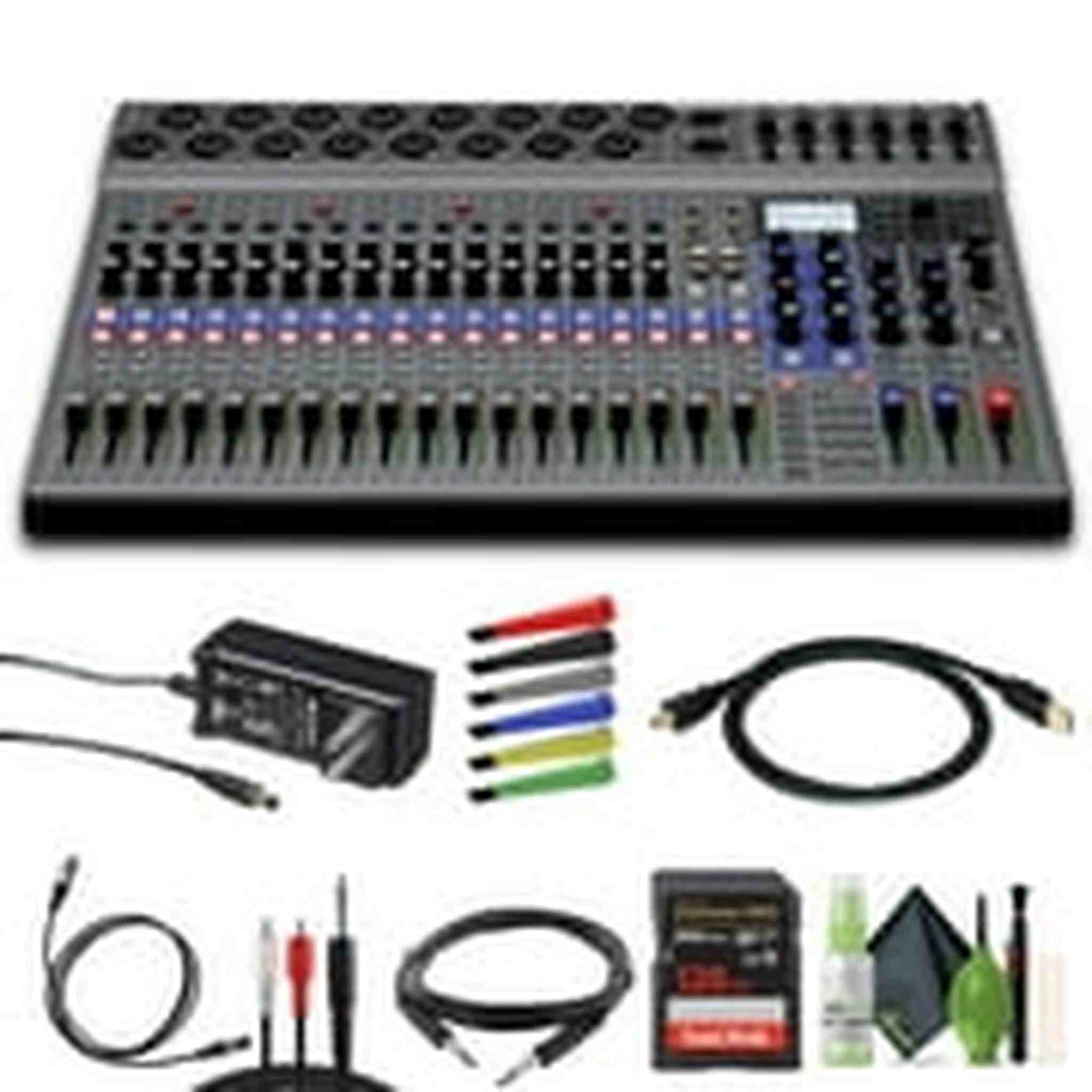 Zoom LiveTrak L-20 - 20-Input Digital Mixer & Multitrack Recorder Bundle Zoom
