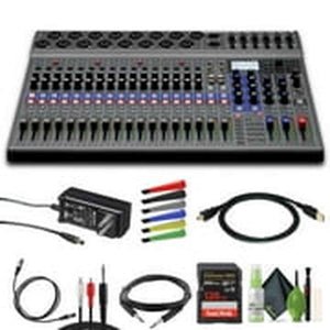 Zoom LiveTrak L-20 - 20-Input Digital Mixer & Multitrack Recorder Bundle Zoom