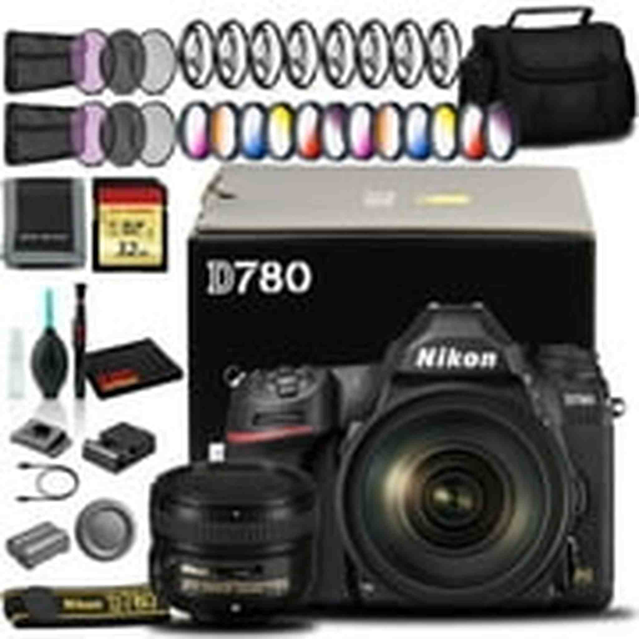 Nikon D780 DSLR Camera with 24-120mm, 50mm Lens, 32GB SD Intl Model Bundle