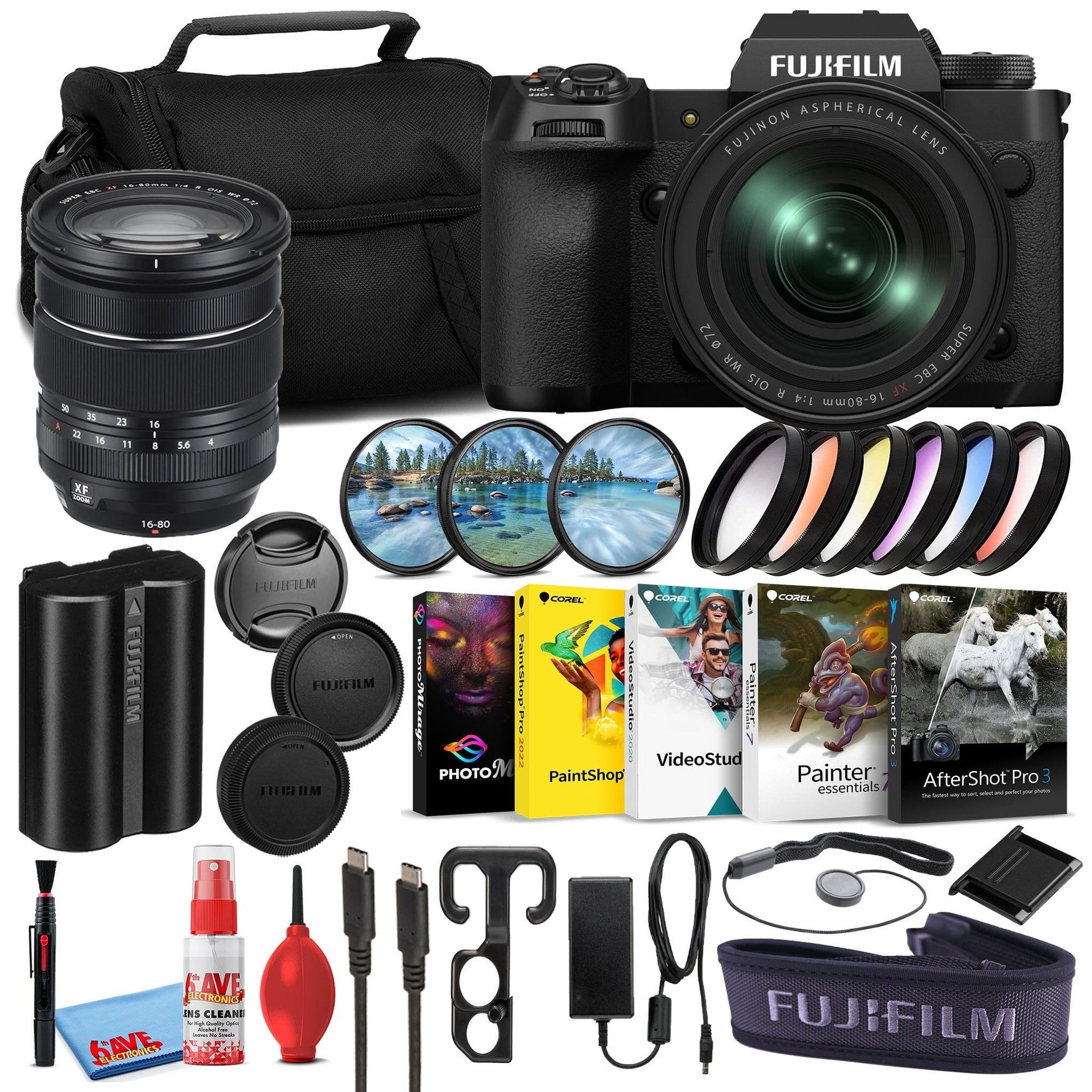 Fujifilm X-H2 Mirrorless Camera with 16-80mm Lens Black Software Bundle Fujifilm