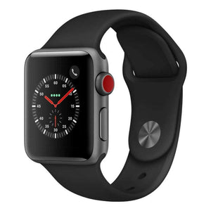 Apple Watch Series 3 42mm Smartwatch GPS + Cellular, Space Gray Aluminum Case, Black Sport Band Renewed - Reconditioned Apple