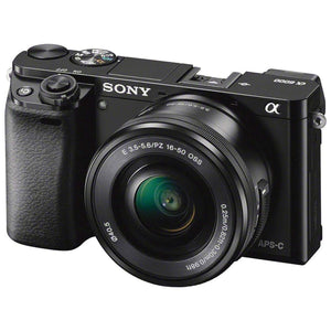 Sony Alpha a6000 Mirrorless Camera with 16-50mm and 55-210mm Lenses ILCE6000Y/B with Sony FE 85mm Lens, Soft Bag, Additi - Used Sony