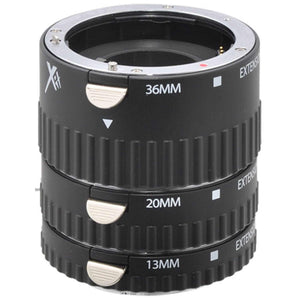 Xit XTETS Auto Focus Macro Extension Tube Set for Sony SLR Cameras Black Xit