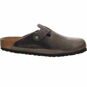 Birkenstock Oiled Leather Soft Footbed Slip On Shoes 10 B M US Women / 8 D M US Iron Birkenstock